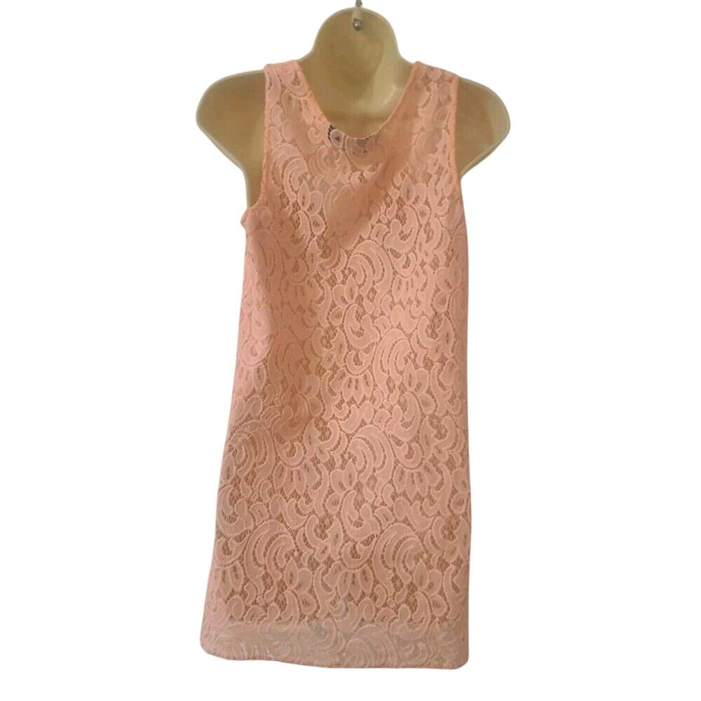 MINKPINK Pink Lace Shift Dress Sleeveless Mini Dress Size Small - Picture 5 of 6